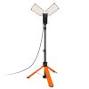 VEVOR Led Work Light, 10000 lm Led Light Stand, 2 x 50W Dual Head Work lights with stand, 27.6"-70" Height Adjustable, with Foldable Tripod Stand