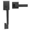 VEVOR Front Door Handle, Matte Black Square Handle Set with Lever Door Handle No Lock, Adjustable Hole Space