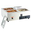 VEVOR 4-Pan Commercial Food Warmer, 4 x 12QT Electric Steam Table