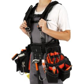 VEVOR Tool Belt with Suspenders, 34 Pockets, 29-54 inches Adjustable Waist Size, Tool Belts for Men