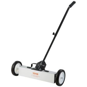 VEVOR 45Lbs Rolling Magnetic Sweeper with Wheels, Push-Type Magnetic Pick Up Sweeper, 18-inch Large Magnet Pickup Lawn Sweeper