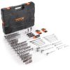 VEVOR Mechanics Tool Set and Socket Set, 1/4" 3/8" 1/2" Drive Deep and Standard Sockets, 205 Pcs SAE and Metric Mechanic Tool Kit with Bits