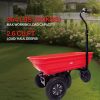 Four-wheeled electric cart 24V 180W lead-acid battery 264 lbs (120 kg) electric one-wheeled wheelbarrow 75L electric garden cart plastic pot capacity