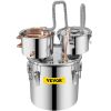 VEVOR Alcohol Still, 3 Gallon, Stainless Steel Alcohol Distiller with Copper Tube & Build-in Thermometer & Water Pump