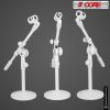 5 Core Desk Microphone Stand White ‚Ä¢ Adjustable Height Extendable Boom Arm ‚Ä¢ Table Mic Holder w Round Base Anti Slip Pad ‚Ä¢ Universal Mic Clip an