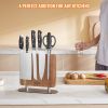 VEVOR Magnetic Knife Block, 10 inch Home Kitchen Knife Holder, Double Sided Magnetic Knife Stand, Multifunctional Storage Acacia Wood Knives Rack