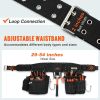 VEVOR Tool Belt with Suspenders 1680D Polyester, 29 Pockets, 29-54 inches Adjustable Waist Size, Tool Belts for Men