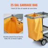 VEVOR Janitorial Trolley Cleaning Cart with PVC Bag for Housekeeping Office