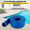 VEVOR Discharge Hose, 2" x 105', PVC Fabric Lay Flat Hose, Heavy Duty Backwash Drain Hose with Clamps, Weather-proof & Burst-proof