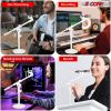 5 Core Desk Microphone Stand White ‚Ä¢ Adjustable Height Extendable Boom Arm ‚Ä¢ Table Mic Holder w Round Base Anti Slip Pad ‚Ä¢ Universal Mic Clip an