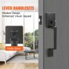 VEVOR Front Door Handle, Matte Black Square Handle Set with Lever Door Handle No Lock, Adjustable Hole Space