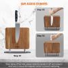 VEVOR Magnetic Knife Block, 10 inch Home Kitchen Knife Holder, Double Sided Magnetic Knife Stand, Multifunctional Storage Acacia Wood Knives Rack