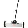 VEVOR 45Lbs Rolling Magnetic Sweeper with Wheels, Push-Type Magnetic Pick Up Sweeper, 18-inch Large Magnet Pickup Lawn Sweeper