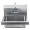 VEVOR Commercial Hand Sink with Faucet, NSF Stainless Steel Sink for Washing, Small Hand Washing Sink, Wall Mount Hand Basin