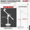 5 Core Desk Microphone Stand White ‚Ä¢ Adjustable Height Extendable Boom Arm ‚Ä¢ Table Mic Holder w Round Base Anti Slip Pad ‚Ä¢ Universal Mic Clip an