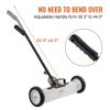 VEVOR 45Lbs Rolling Magnetic Sweeper with Wheels, Push-Type Magnetic Pick Up Sweeper, 18-inch Large Magnet Pickup Lawn Sweeper