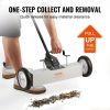 VEVOR 45Lbs Rolling Magnetic Sweeper with Wheels, Push-Type Magnetic Pick Up Sweeper, 18-inch Large Magnet Pickup Lawn Sweeper