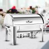 SOGA 2X 9L Stainless Steel Full Size Roll Top Chafing Dish Food Warmer