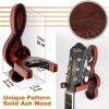 Guitar Holder Wall Mount Ash Wood Wooden Guitar Hanger Hook Stand Rack Guitar Hanger for Electric Classic Acoustic and Bass Guitar Musical Instruments