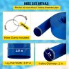 VEVOR Discharge Hose, 2" x 105', PVC Fabric Lay Flat Hose, Heavy Duty Backwash Drain Hose with Clamps, Weather-proof & Burst-proof