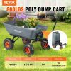 VEVOR Dump Cart, Poly Garden Dump Cart with Easy to Assemble Steel Frame, Dump Wagon with 2-in-1 Convertible Handle