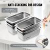 VEVOR 6 Pack Hotel Pans, 1/3 Size Anti-Jam Steam Pan, 0.8mm Thick Stainless Steel Restaurant Steam Table Pan, 4-Inch Deep Commercial Table Pan