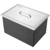 VEVOR Drop in Ice Chest, 20"L x 14"W x 12"H Stainless Steel Ice Cooler, Commercial Ice Bin with Cover, 40 qt Outdoor Kitchen Ice Bar