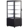 VEVOR Refrigerated Display Case, 3 Cu.Ft./85L Countertop Pastry Display Case, 3-Tier Commercial Display Refrigerator with LED Lighting, TURBO Cooling