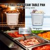 VEVOR 6 Pack Hotel Pans, 1/6 Size Anti-Jam Steam Pan, 0.8mm Thick Stainless Steel Restaurant Steam Table Pan, 6-Inch Deep Commercial Table Pan