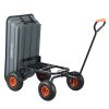 VEVOR Dump Cart, Poly Garden Dump Cart with Easy to Assemble Steel Frame, Dump Wagon with 2-in-1 Convertible Handle