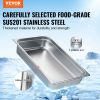 VEVOR Hotel Pan, Full Size Anti-Jam Steam Pan, 0.8mm Thick Stainless Steel Restaurant Steam Table Pan, 4-Inch Deep Commercial Table Pan