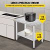 VEVOR Stainless Steel Work Table 24 x 36 x 32 Inch Commercial Kitchen Prep & Work Table Heavy Duty Prep Worktable Metal Work Table with Adjustable Fee