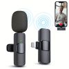 Wireless Lavalier Lapel Microphone For IPhone IPad Professional Wireless Clip Mic - Cordless Omnidirectional Condenser Recording Mic For Interview Vid