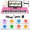 61 Keys Digital Music Electronic Keyboard Electric Musical Piano Instrument Kids Learning Keyboard w/ Stand Microphone