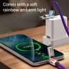 240w 4-in-1 USB C Cable,Multi Charger Cable With Breathing Light