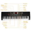 61 Keys Digital Music Electronic Keyboard Electric Musical Piano Instrument Kids Learning Keyboard w/ Stand Microphone