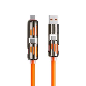 240w 4-in-1 USB C Cable,Multi Charger Cable With Breathing Light (Color: Orange)