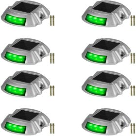 Vevor Driveway Lights, 8-Pack Solar Driveway Lights with Switch Button, Solar Deck Lights Waterproof (Color: Green, Quantity: 8 Pieces)