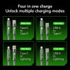 240w 4-in-1 USB C Cable,Multi Charger Cable With Breathing Light