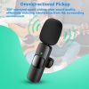 Wireless Lavalier Lapel Microphone For IPhone IPad Professional Wireless Clip Mic - Cordless Omnidirectional Condenser Recording Mic For Interview Vid