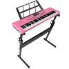 61 Keys Digital Music Electronic Keyboard Electric Musical Piano Instrument Kids Learning Keyboard w/ Stand Microphone