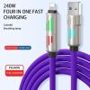 240w 4-in-1 USB C Cable,Multi Charger Cable With Breathing Light