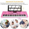 61 Keys Digital Music Electronic Keyboard Electric Musical Piano Instrument Kids Learning Keyboard w/ Stand Microphone