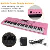 61 Keys Digital Music Electronic Keyboard Electric Musical Piano Instrument Kids Learning Keyboard w/ Stand Microphone